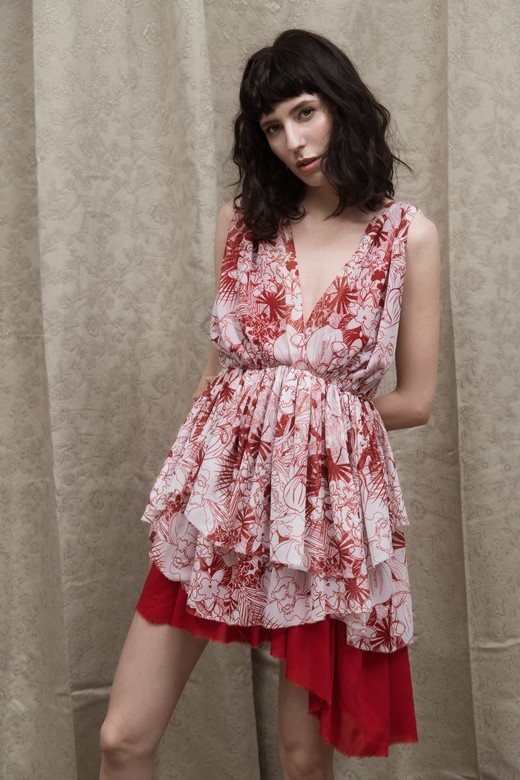 Black Mini Chiffon Dress